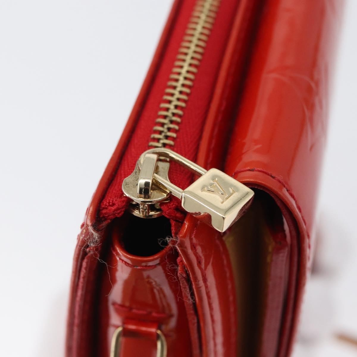 Louis Vuitton Mott Handbag Monogram Vernis Red Patent_Leather Clutche & Pouche Bag