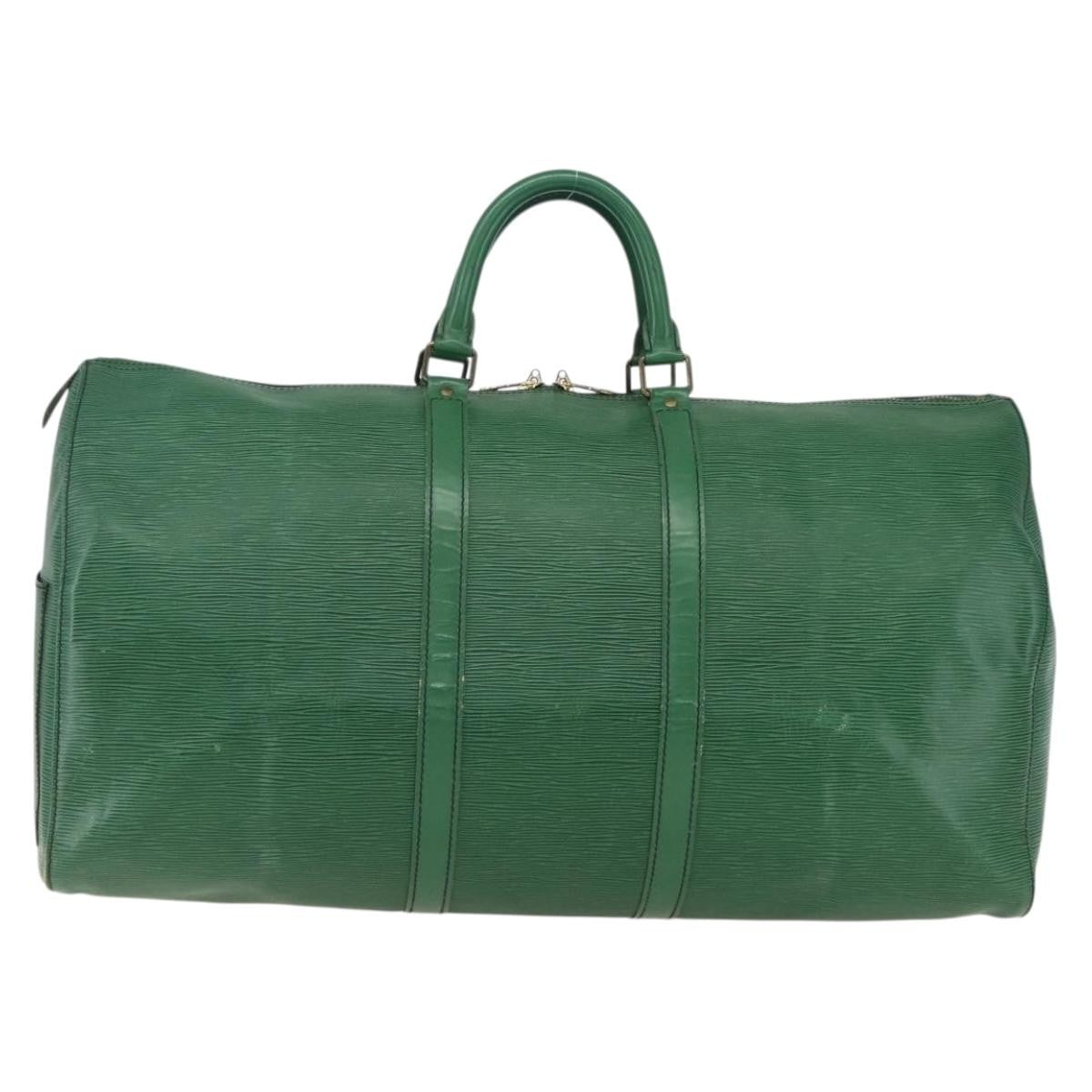 Louis Vuitton Keepall Bag Epi Leather Green Epi Leather Travel Bag