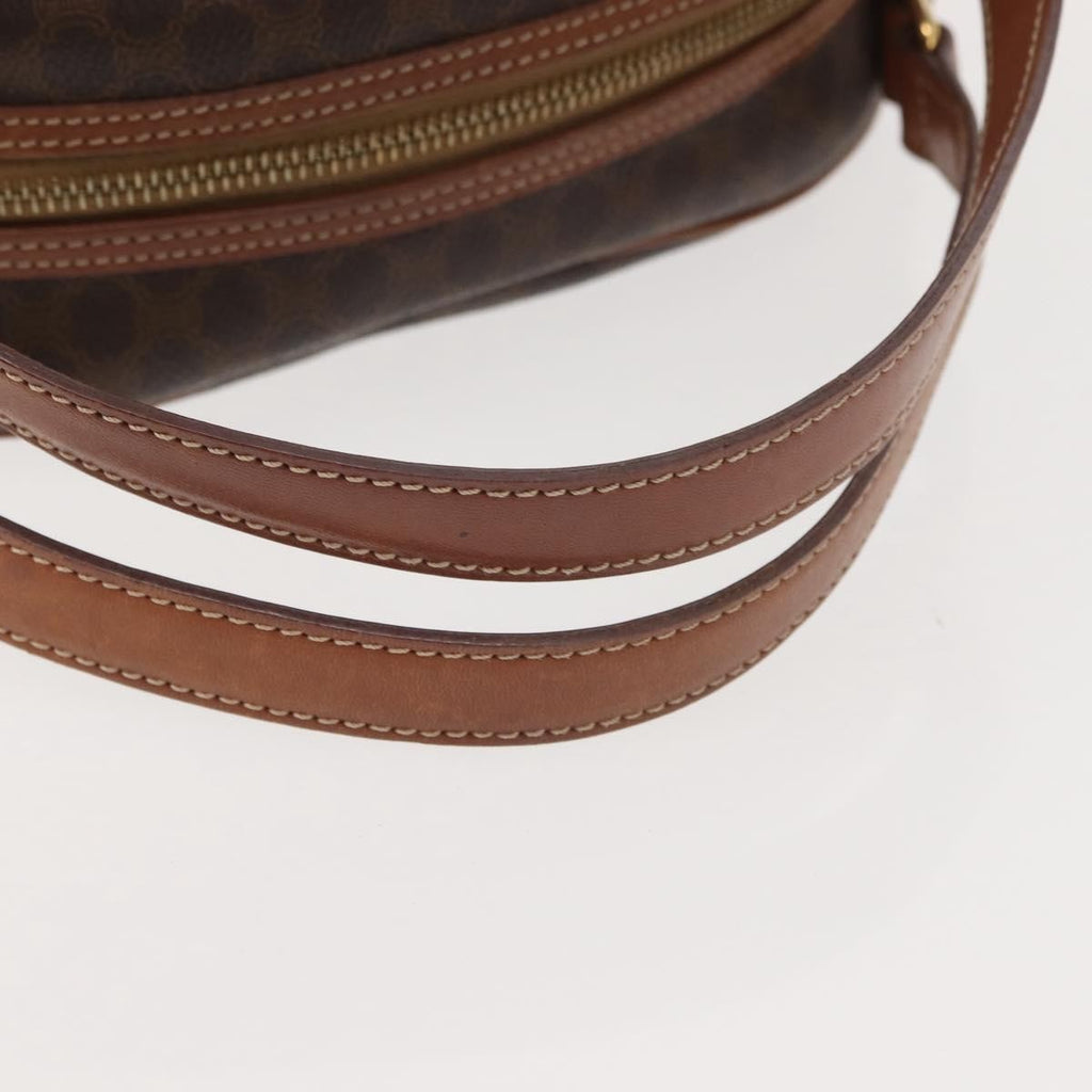 Celine Vintage Macadam Handbag Canvas And Leather Brown Canvas Handbag