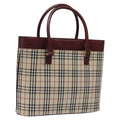 Burberry Nova Check Tote Canvas And Leather Beige Canvas Tote Bag