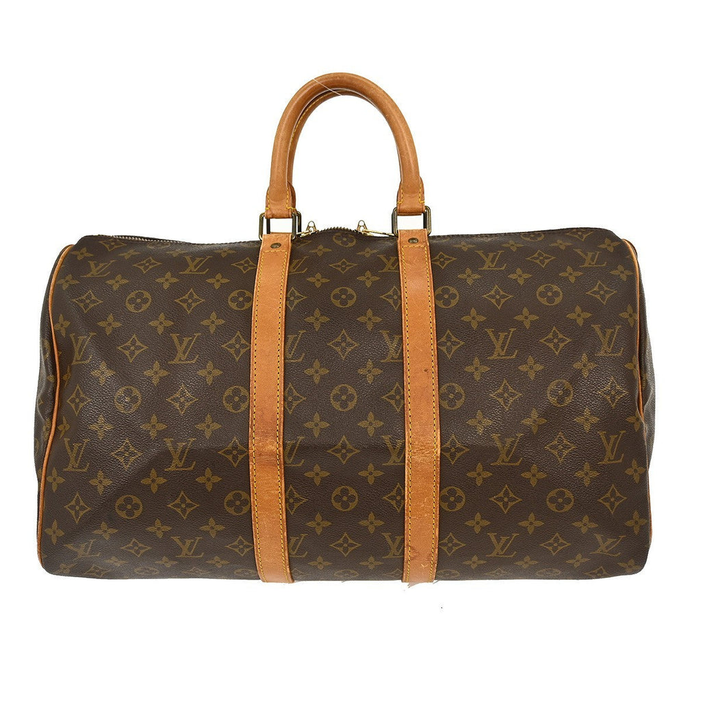 Louis Vuitton Keepall Bag Monogram Canvas Brown Canvas Handbag