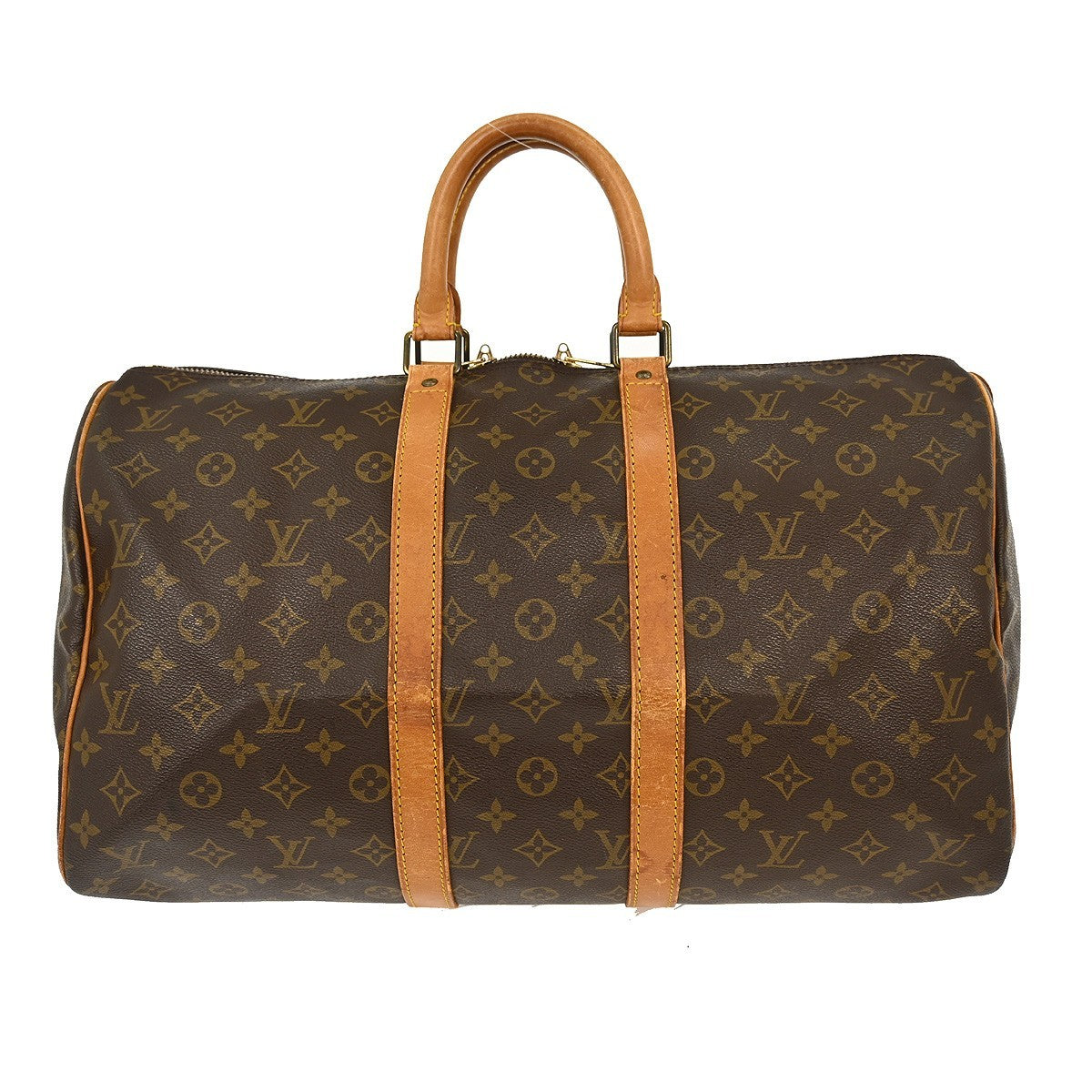 Louis Vuitton Keepall Bag Monogram Canvas Brown Canvas Handbag