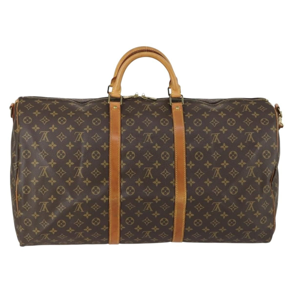 Louis Vuitton Keepall Bandouliere Bag Monogram Canvas Brown Canvas Travel Bag