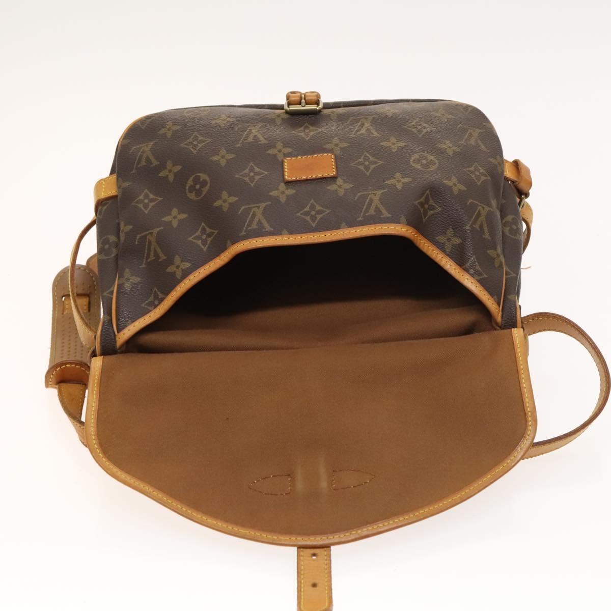 Louis Vuitton Saumur Handbag Monogram Canvas Brown Canvas Shoulder Bag