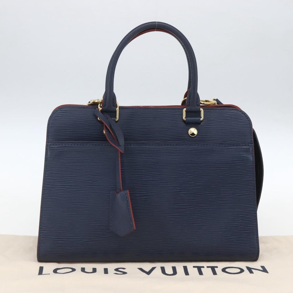 Louis Vuitton Vaneau Handbag Epi Leather Blue Leather Handbag