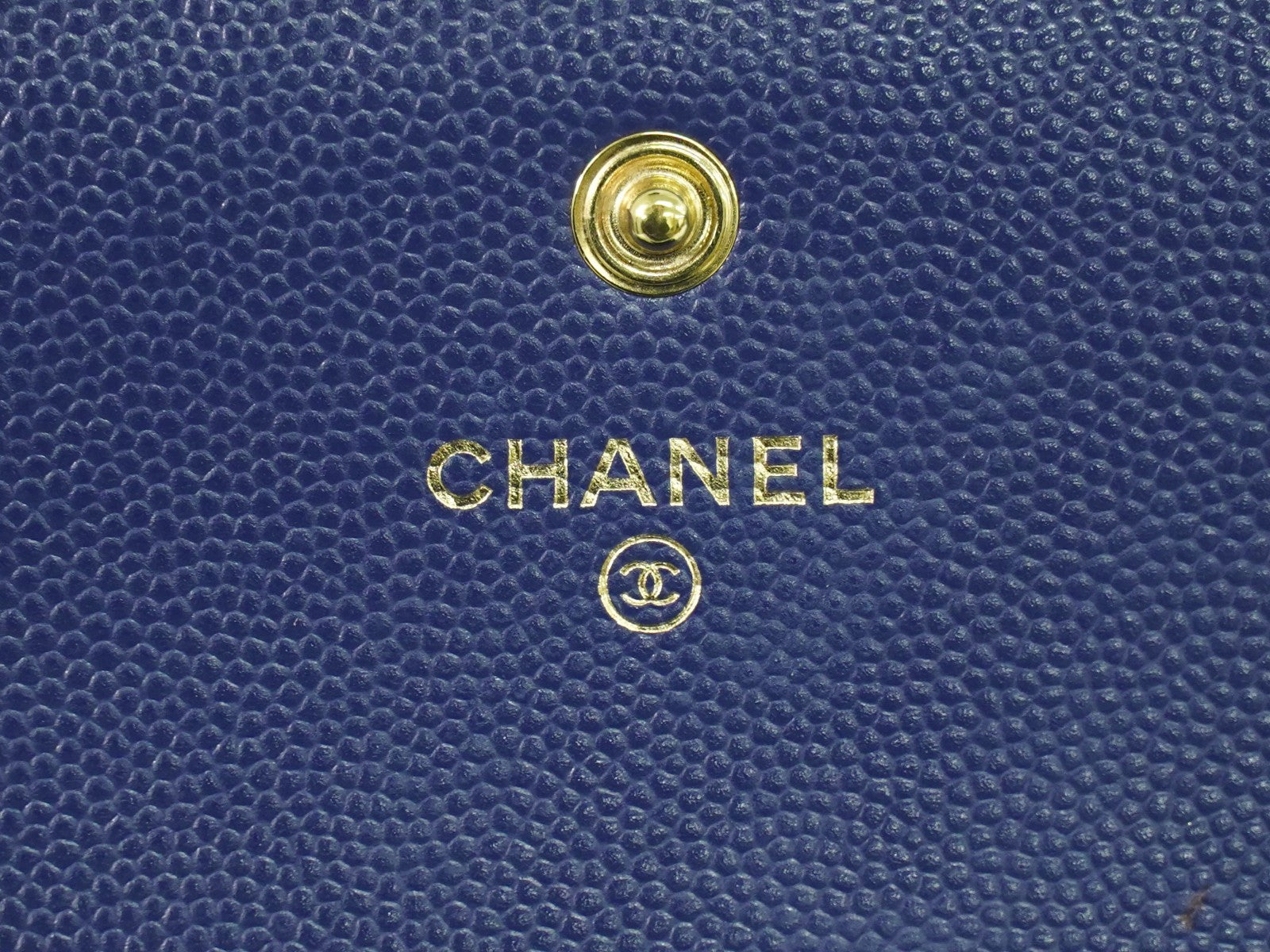 Chanel Deauville Flap Wallet Caviar Navy Leather Wallets Accessory