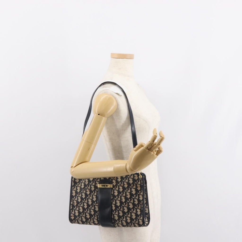 Christian Dior Vintage Cd Trotter Shoulder Bag Canvas Navy Canvas Shoulder Bag Bag (Pre-Owned)