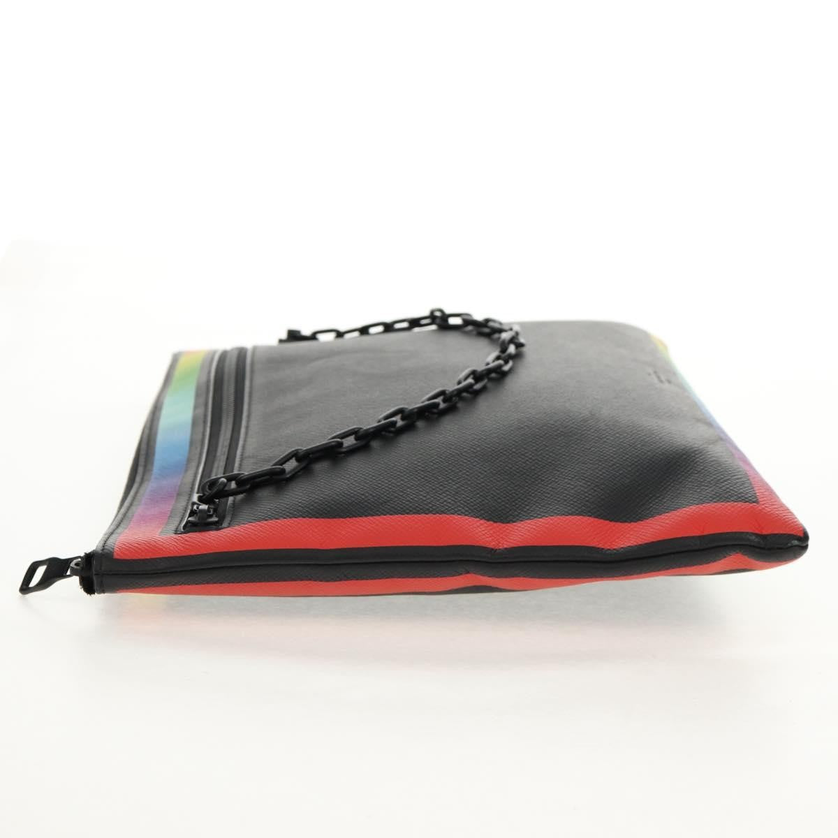 Louis Vuitton Pochette A4 Rainbow Taiga Leather Black Leather Clutche & Pouche Bag