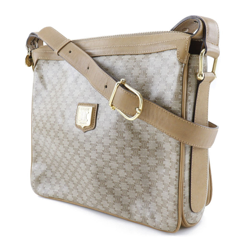Celine Macadam Shoulder Bag Pvc Leather Beige Pvc Shoulder Bag Bag