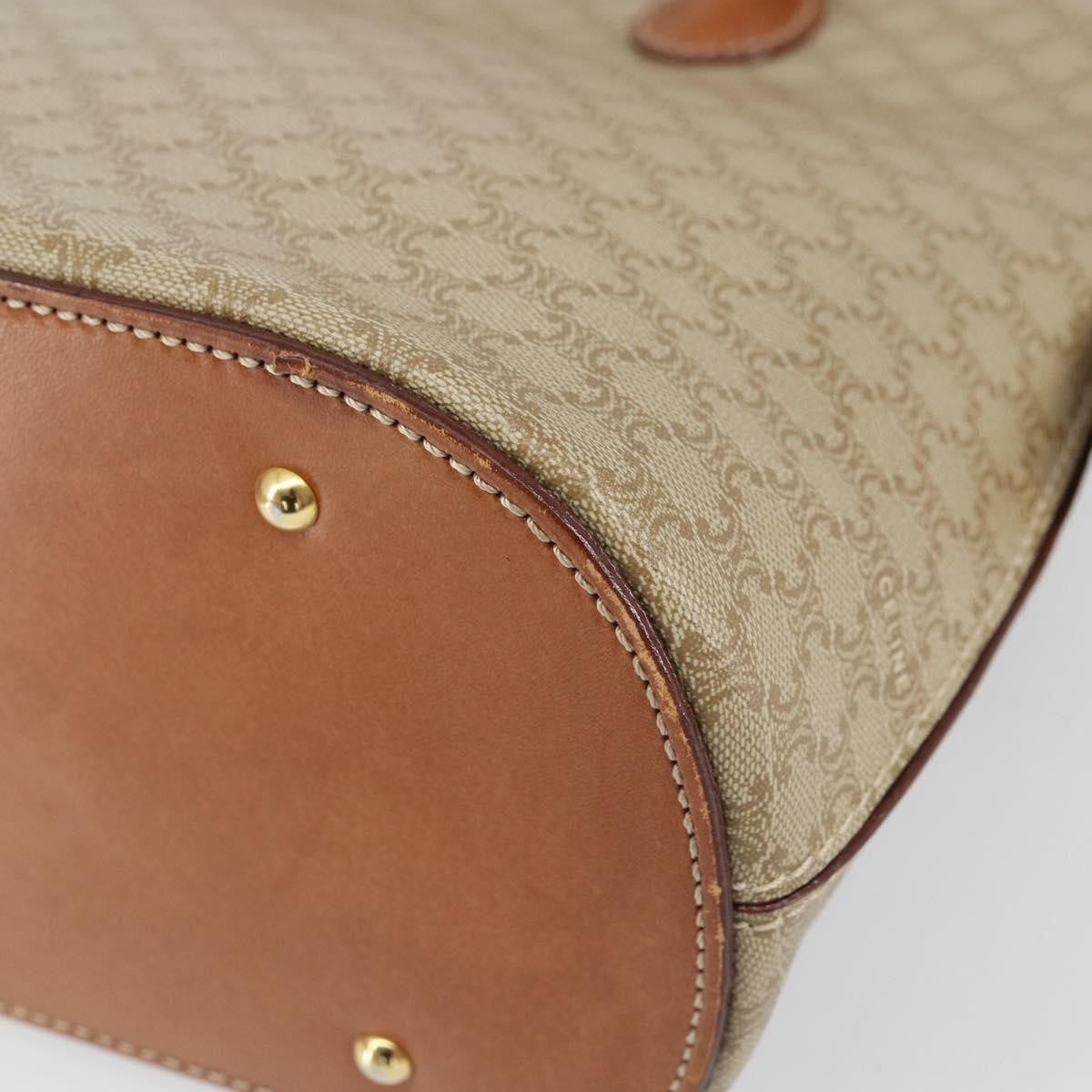 Celine Vintage Macadam Handbag Canvas And Leather Beige Canvas Handbag