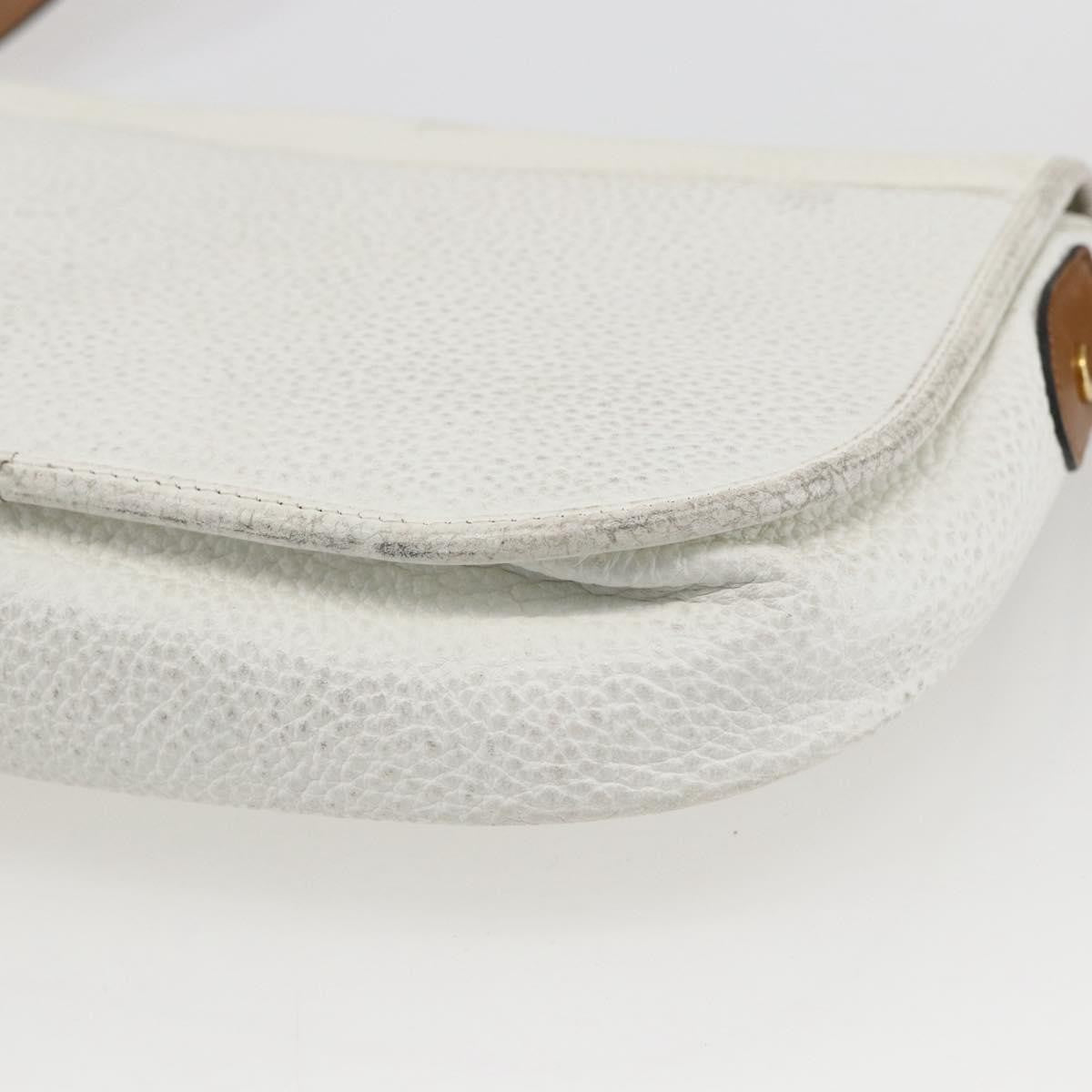 Christian Dior Vintage Shoulder Bag Leather White Leather Shoulder Bag Bag (Pre-Owned)