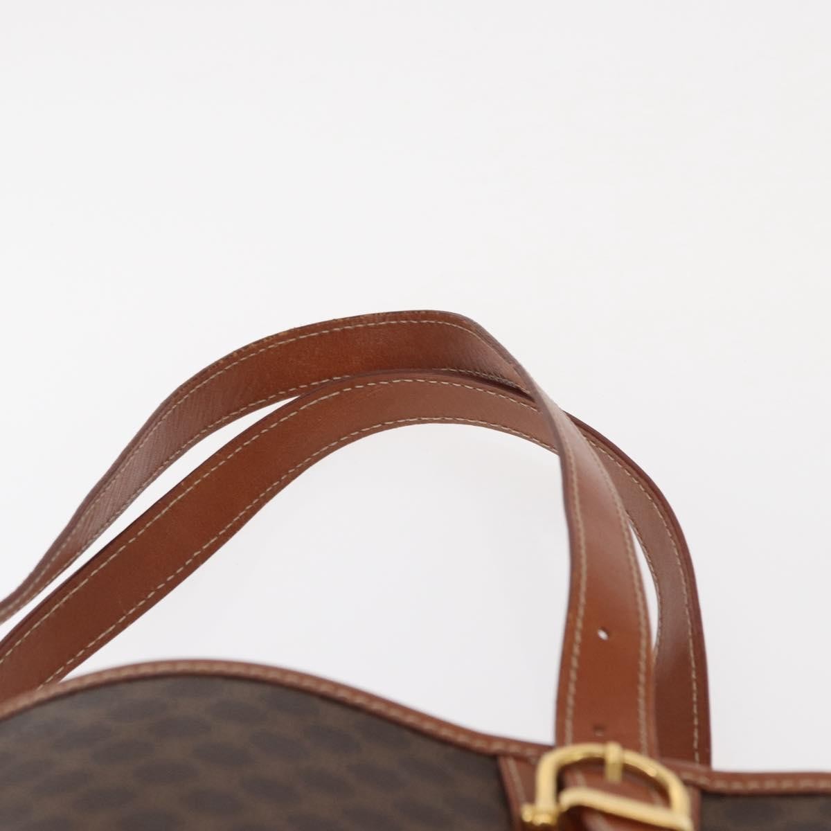 Celine Vintage Macadam Shoulder Bag Canvas And Leather Brown Pvc Shoulder Bag Bag