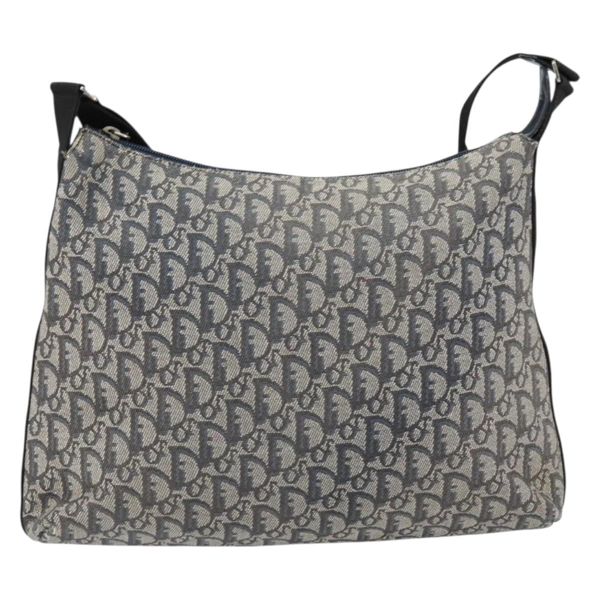 Christian Dior Vintage Trotter Shoulder Bag Canvas Navy Canvas Shoulder Bag Bag (Pre-Owned)