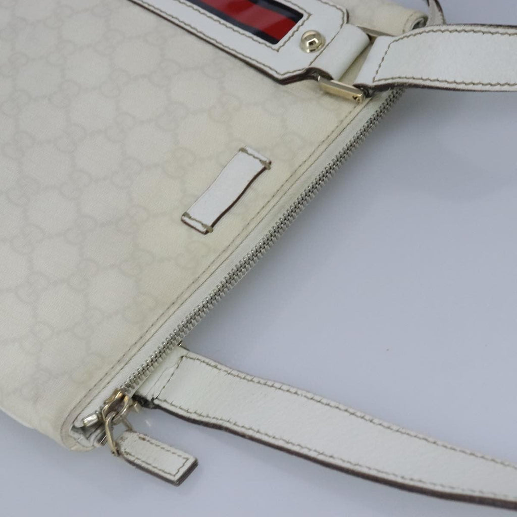 Gucci Sherry Line Shoulder Bag Canvas White Pvc Shoulder Bag Bag (Pre-Owned)