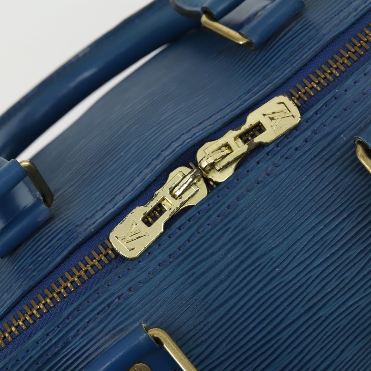 Louis Vuitton Keepall Bag Epi Leather Blue Leather Travel Bag