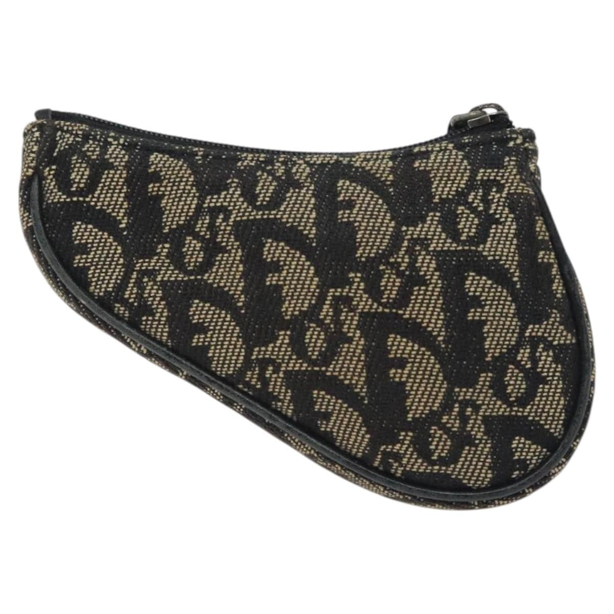 Christian Dior Saddle Coin Purse Trotter Canvas Black Canvas Wallets Accessory (Pre-Owned)