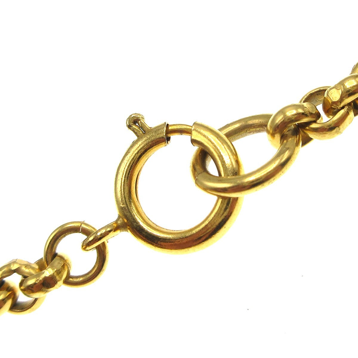 Chanel Cc Heart Pendant Necklace Metal Gold Gold_Plated Necklace Jewelry