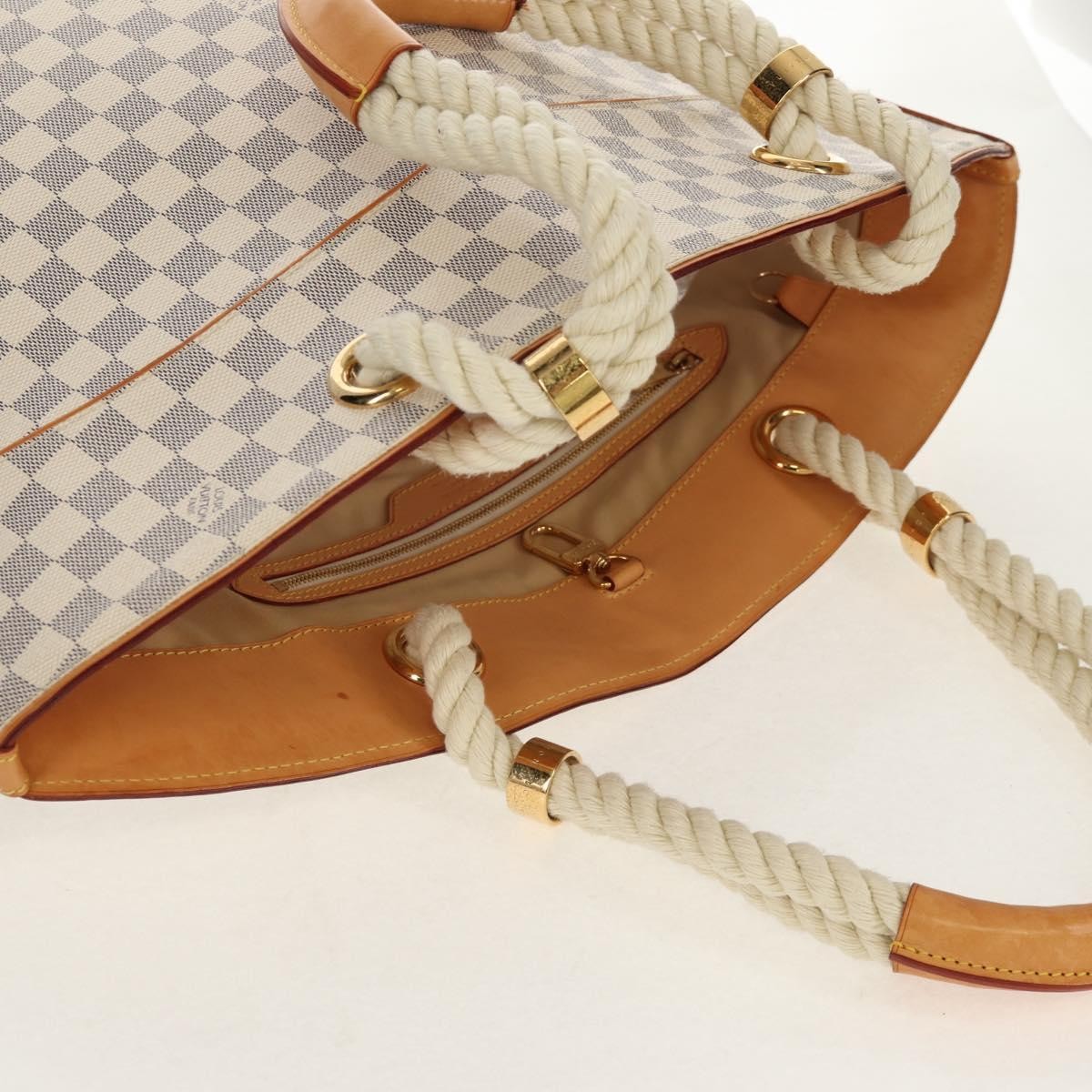 Louis Vuitton Pampelonne Handbag Damier White Canvas Tote Bag