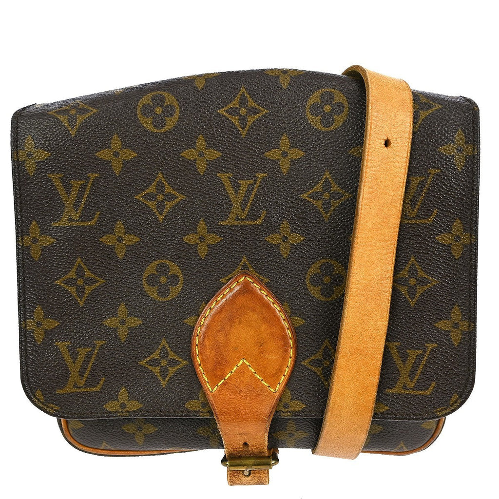 Louis Vuitton Cartouchiere Handbag Monogram Canvas Brown Canvas Shoulder Bag