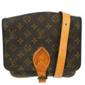 Louis Vuitton Cartouchiere Handbag Monogram Canvas Brown Canvas Shoulder Bag