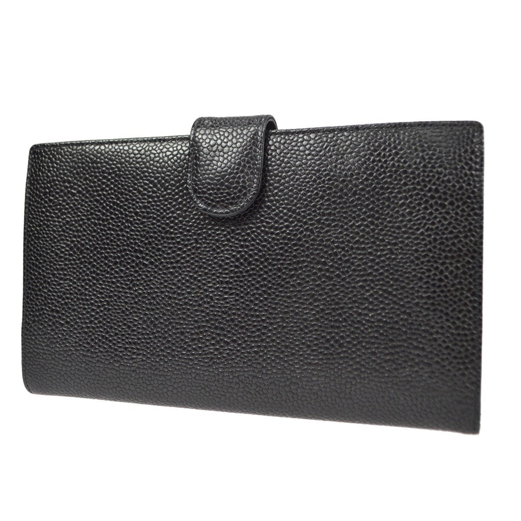Chanel Timeless Cc French Wallet Caviar Black Leather Wallets Accessory