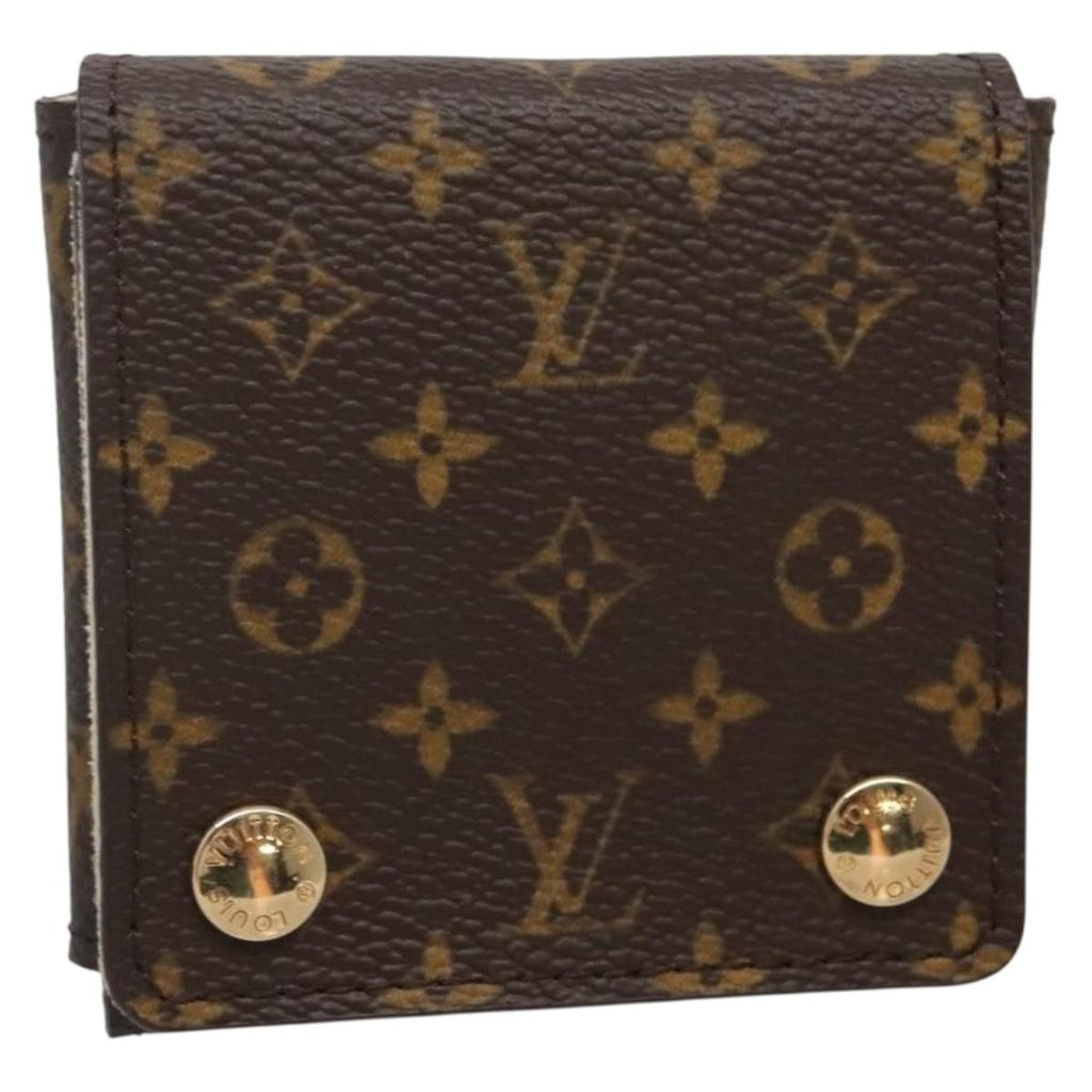 Louis Vuitton Case Jewelry Box Canvas Brown Canvas Wallets Accessory