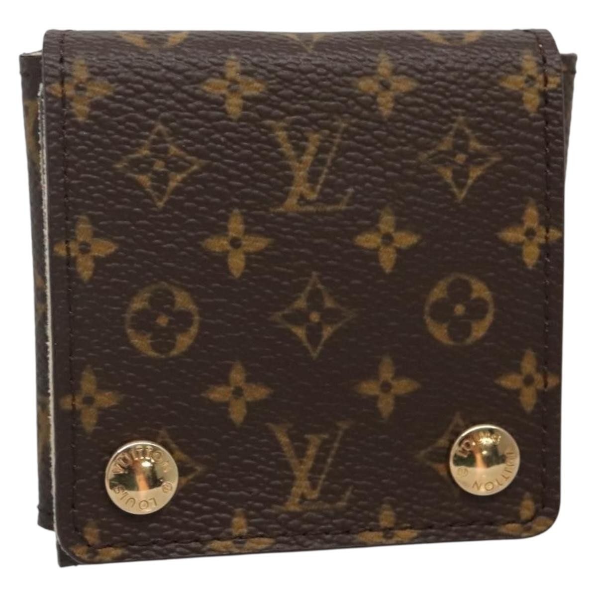 Louis Vuitton Case Jewelry Box Canvas Brown Canvas Wallets Accessory