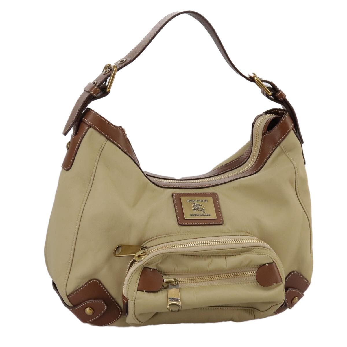 Burberry Blue Label Shoulder Bag Nylon Beige Nylon Shoulder Bag