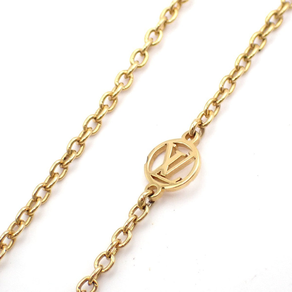 Louis Vuitton Essential V Necklace Metal Gold Gold_Plated Necklace Jewelry