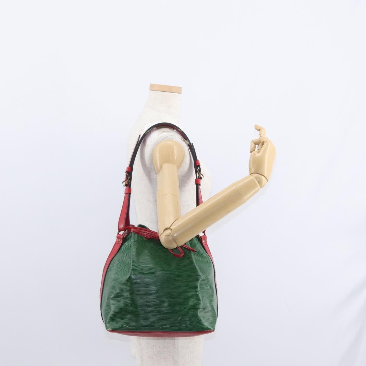 Louis Vuitton Bicolor Petit Noe Handbag Epi Leather Green Leather Shoulder Bag