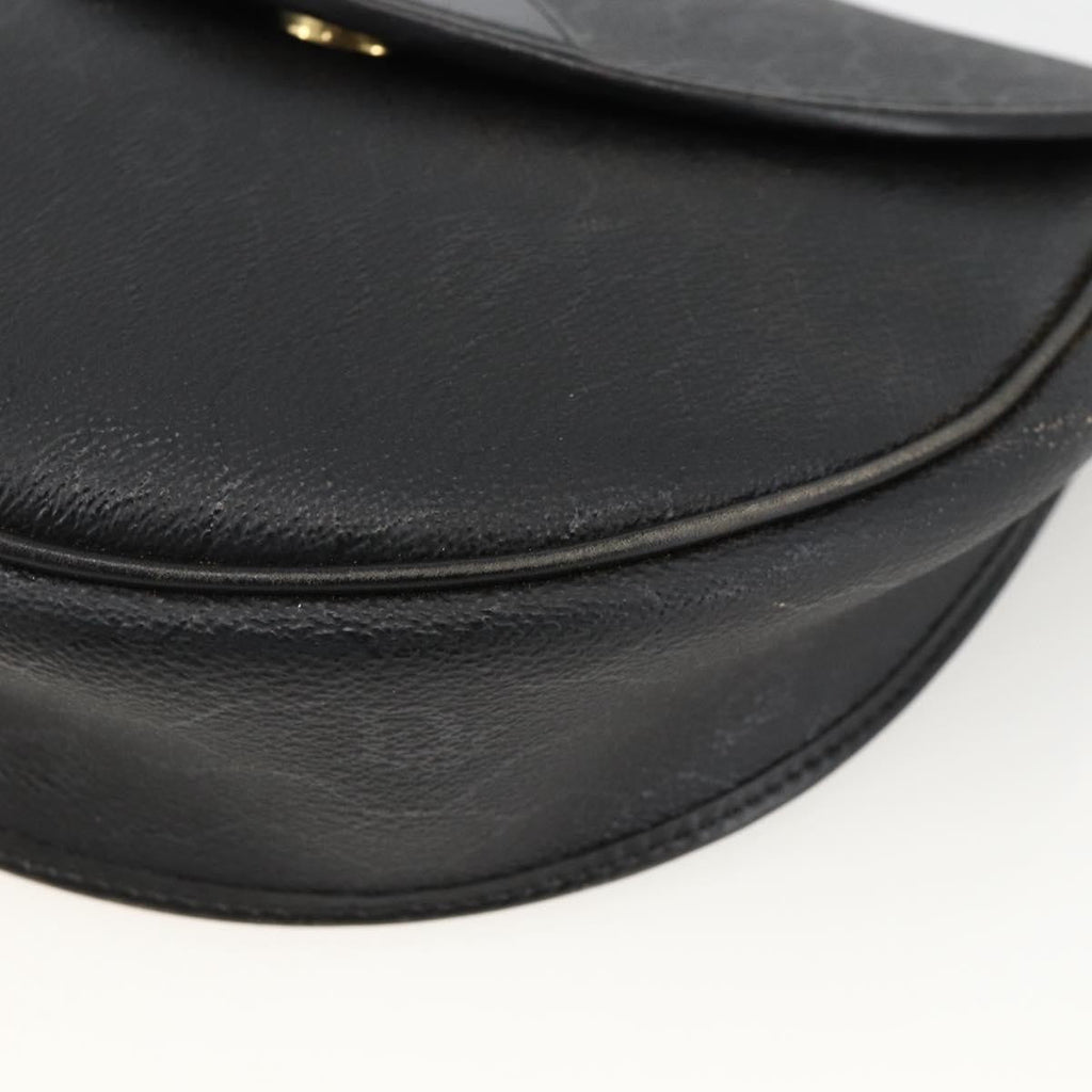 Christian Dior Vintage Honeycomb Shoulder Bag Canvas And Leather Black Canvas Shoulder Bag Bag (Pre-Owned)