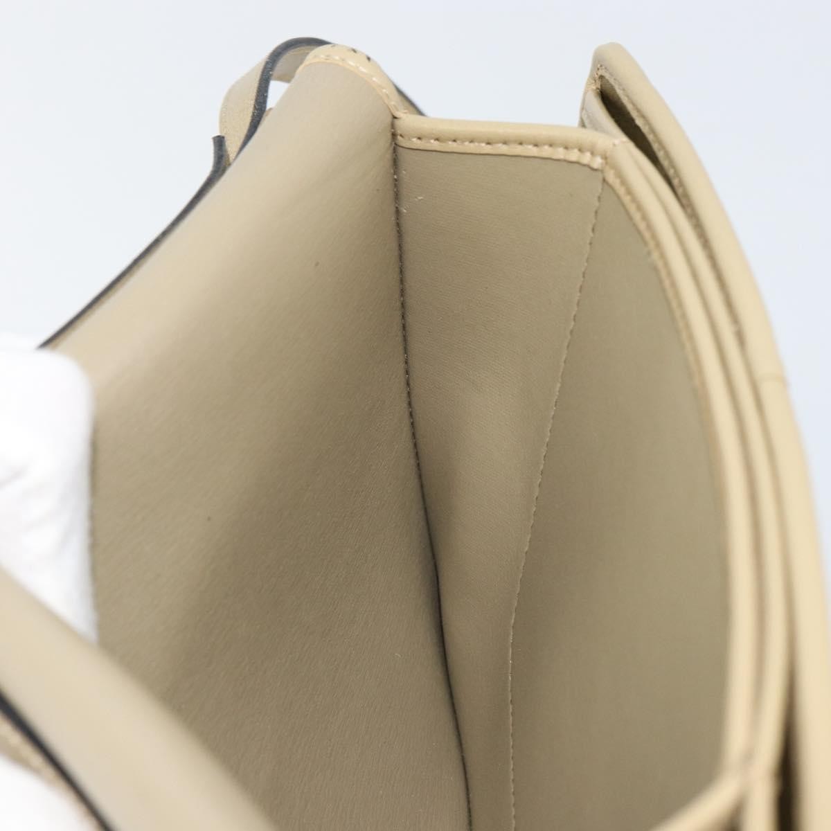 Christian Dior Vintage Shoulder Bag Leather Beige Leather Shoulder Bag Bag (Pre-Owned)