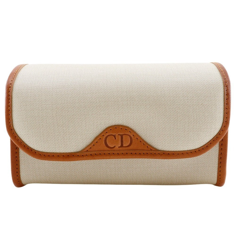 Christian Dior Cd Logo Novelty Pouch Pvc Ecru Pvc Clutche & Pouche Bag (Pre-Owned)