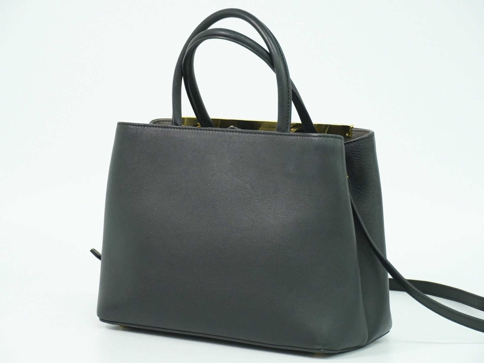 Fendi 2Jours Bag Leather Black Leather Handbag