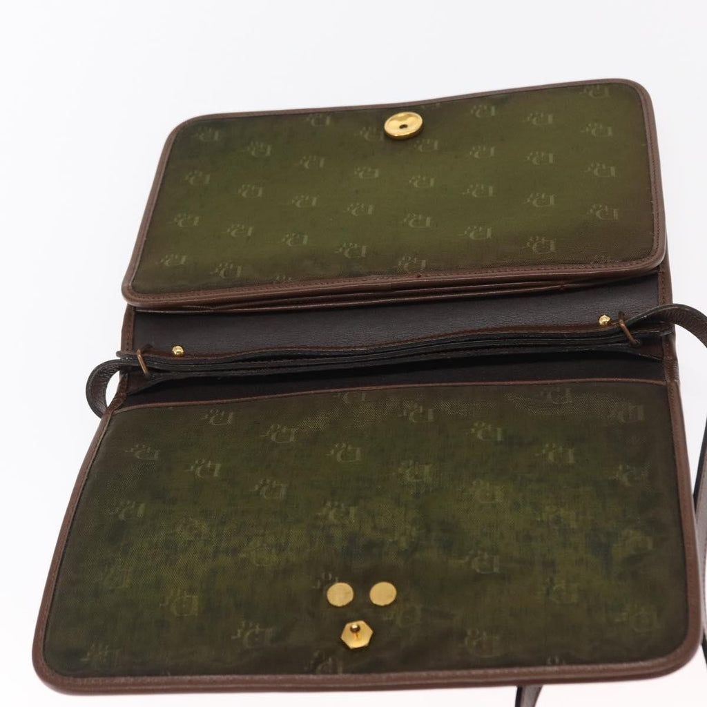 Christian Dior Vintage Shoulder Bag Leather Brown Leather Shoulder Bag Bag (Pre-Owned)