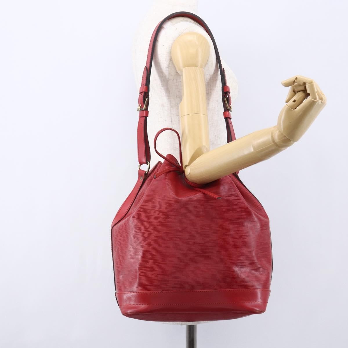 Louis Vuitton Noe Shoulder Bag Leather Red Leather Shoulder Bag