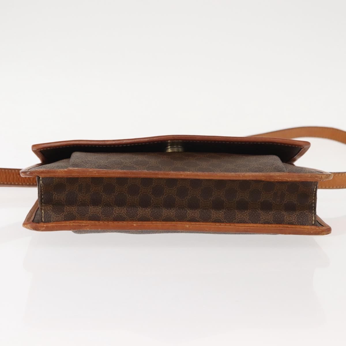 Celine Vintage Macadam Shoulder Bag Canvas And Leather Brown Canvas Shoulder Bag Bag