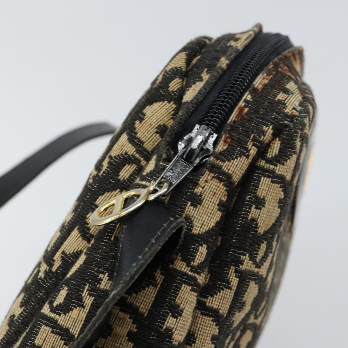 Christian Dior Vintage Cd Trotter Shoulder Bag Canvas Black Canvas Shoulder Bag Bag (Pre-Owned)