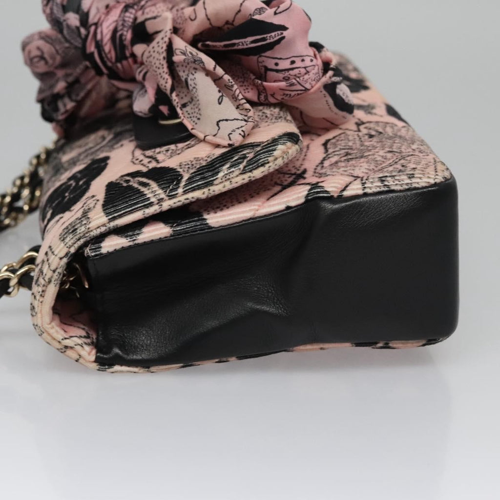 Chanel Flap Shoulder Bag Canvas Pink Cotton Shoulder Bag Bag