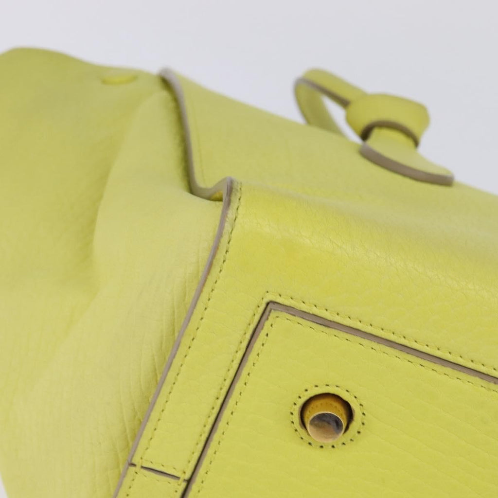 Celine Tie Knot Tote Smooth Leather Yellow Leather Bag