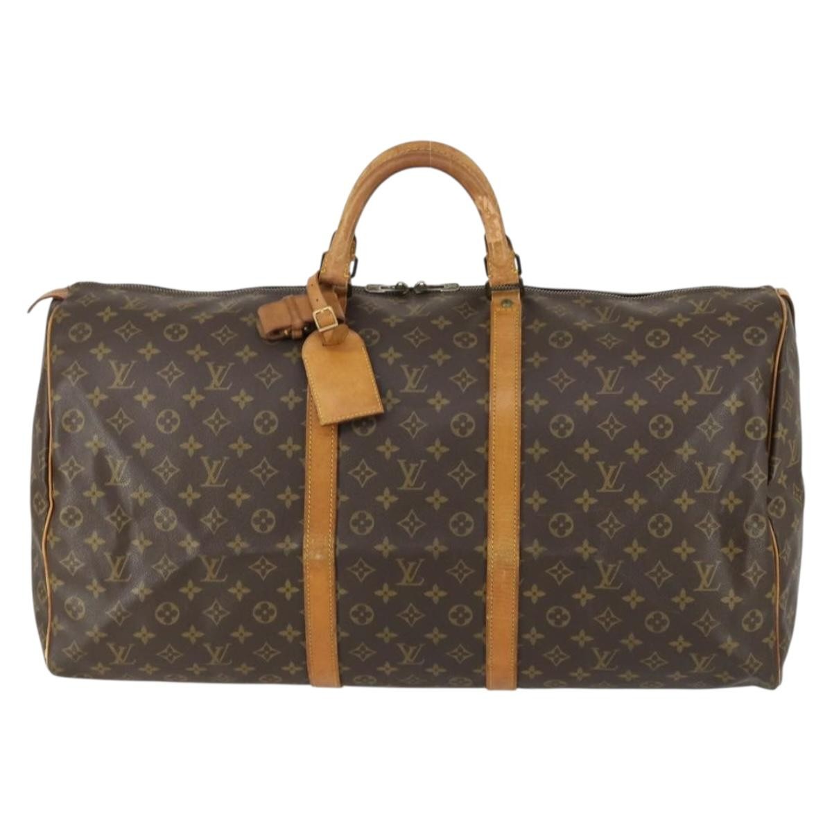 Louis Vuitton Keepall Bag Monogram Canvas Brown Canvas Travel Bag