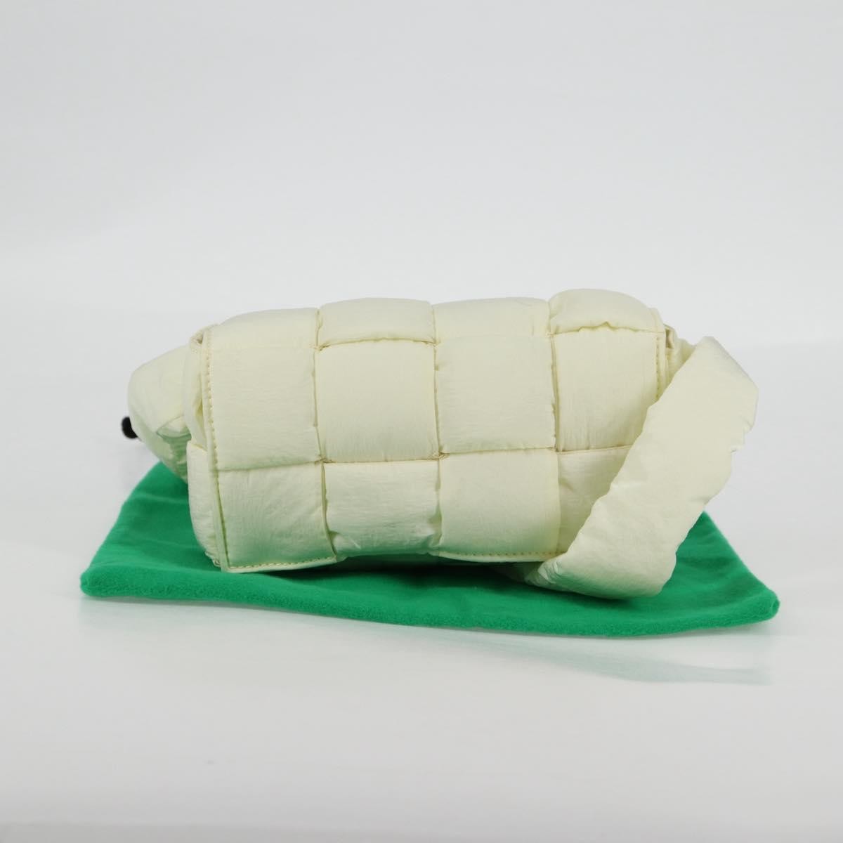 Bottega Veneta Padded Tech Cassette Crossbody Bag Intrecciato Nylon White Synthetic Bag