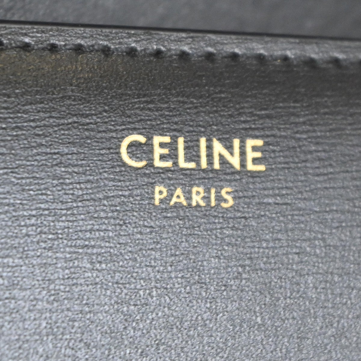 Celine Triomphe Trifold Wallet Leather Black Leather Wallets Accessory