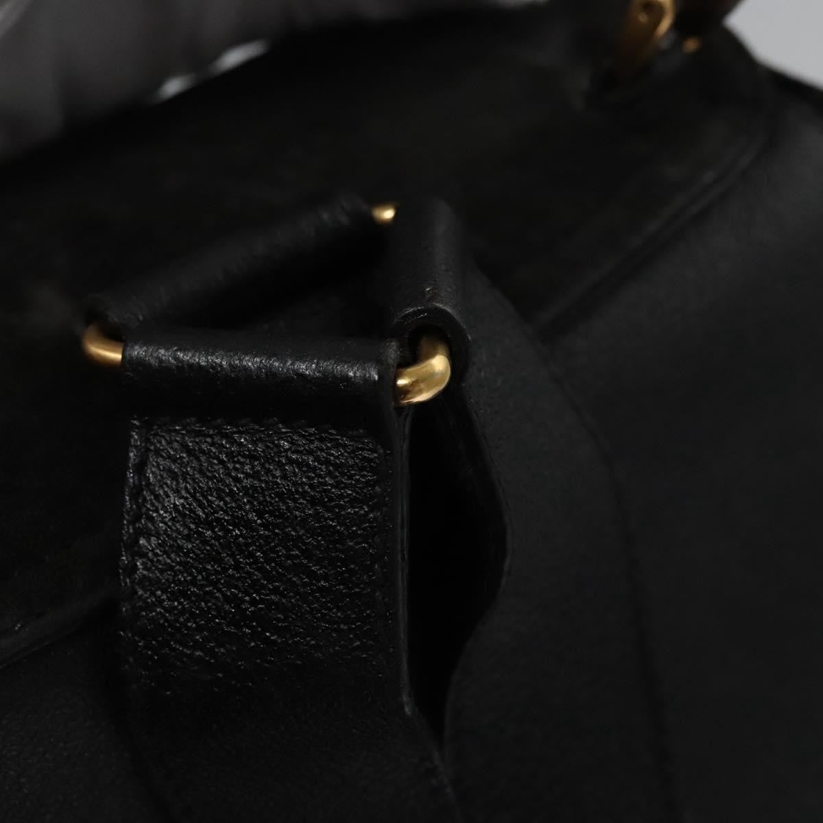 Gucci Vintage Bamboo Backpack Suede And Leather Black Suede Backpack Bag (Pre-Owned)