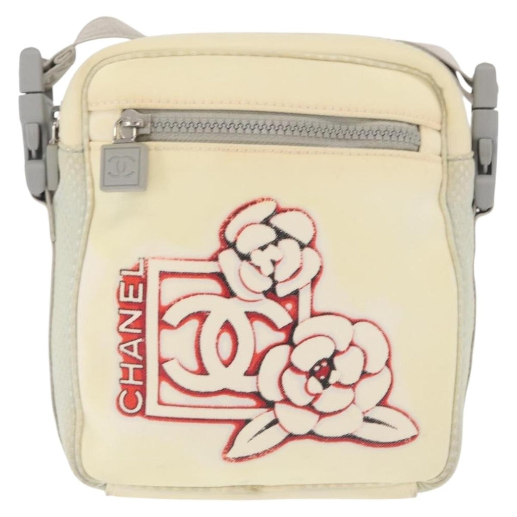 Chanel Sport Line Camera Crossbody Bag Nylon White Nylon Shoulder Bag Bag