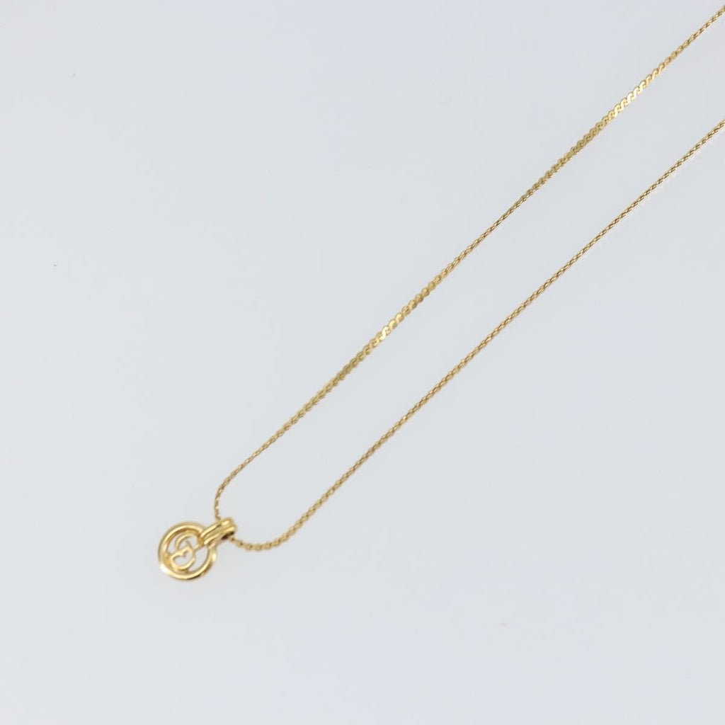 Christian Dior Cd Round Pendant Necklace Metal Gold Metal Necklace Jewelry (Pre-Owned)