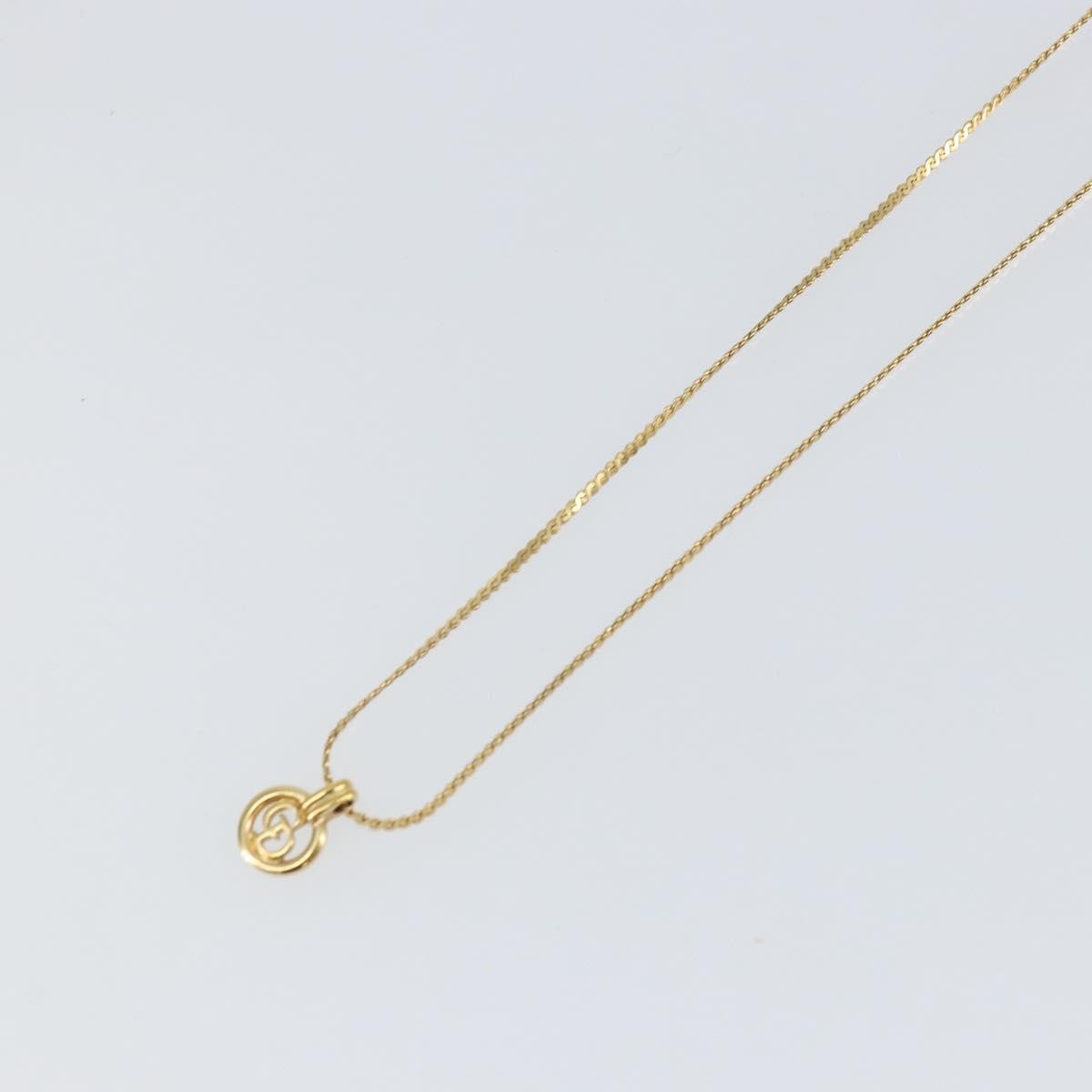 Christian Dior Cd Round Pendant Necklace Metal Gold Metal Necklace Jewelry (Pre-Owned)
