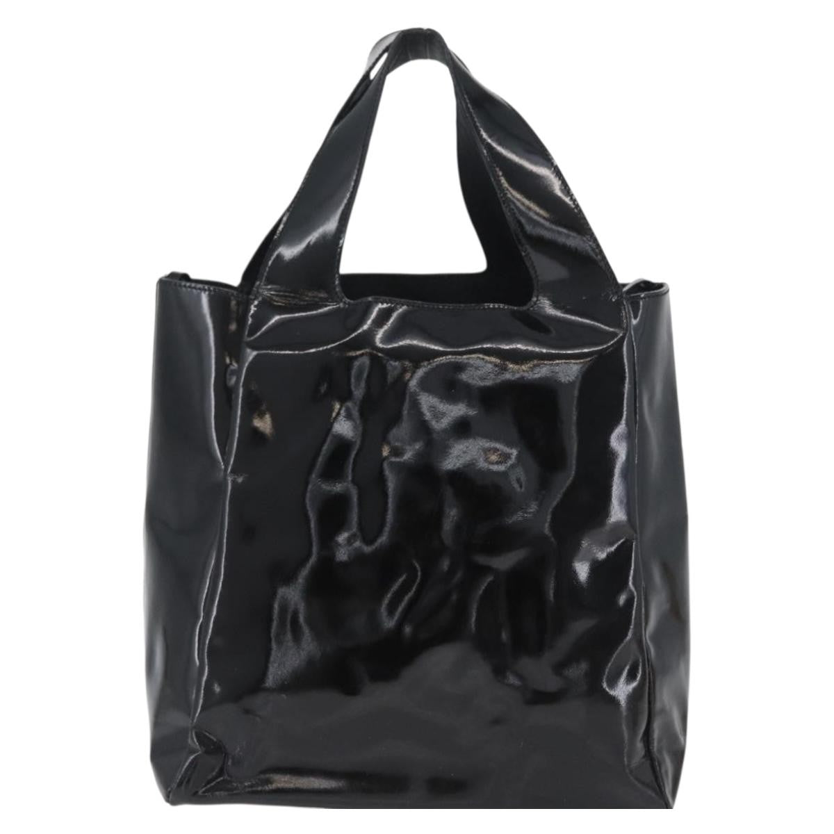 Prada Vintage Handbag Patent Leather Black Patent_Leather Handbag