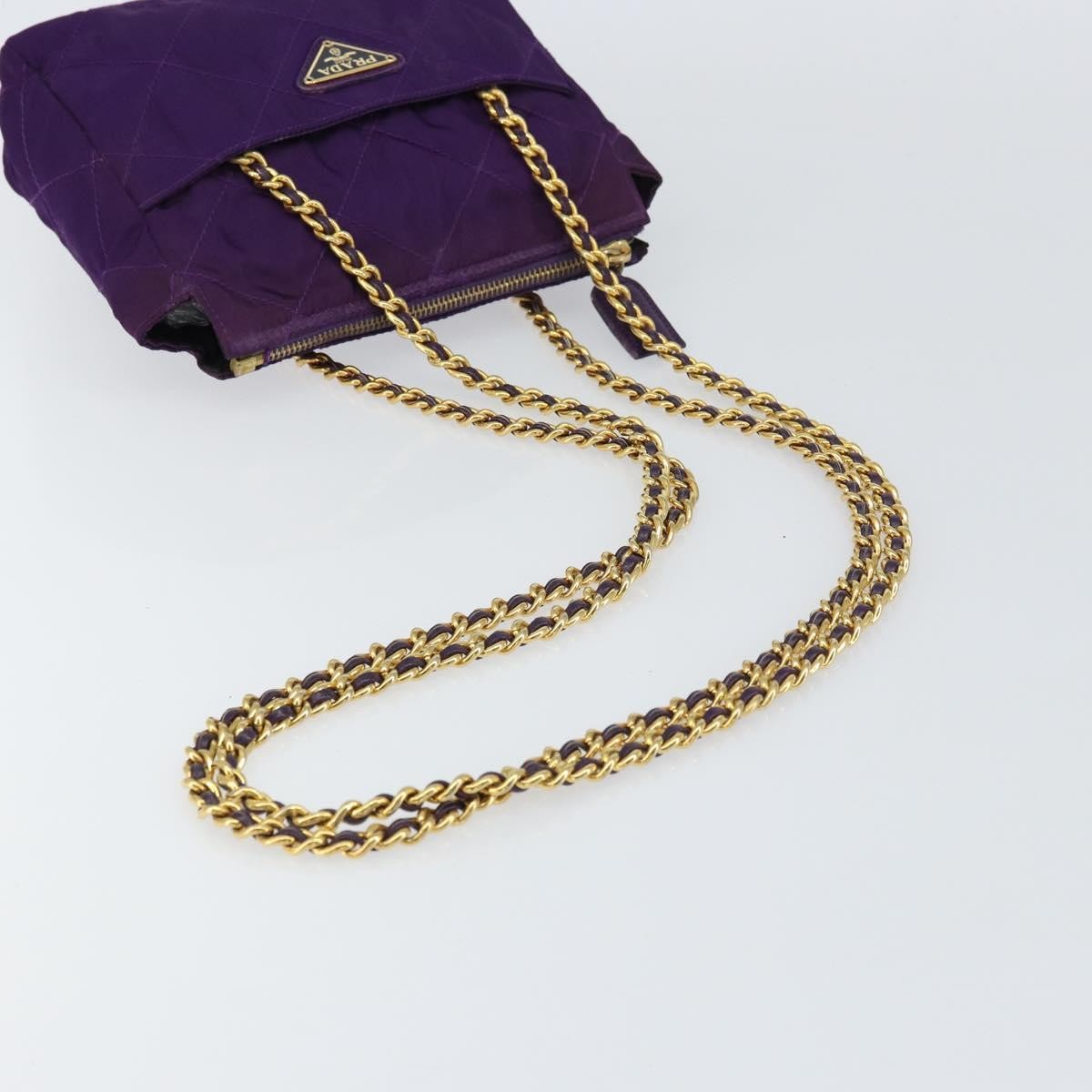 Prada Re-Edition 1995 Chain Tote Quilted Re-Nylon Purple Nylon Shoulder Bag Bag