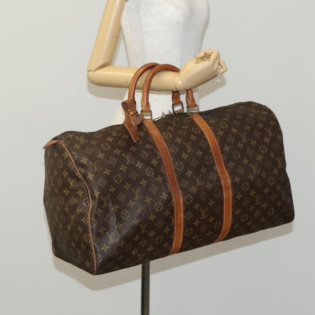 Louis Vuitton Keepall Bag Monogram Canvas Brown Canvas Travel Bag